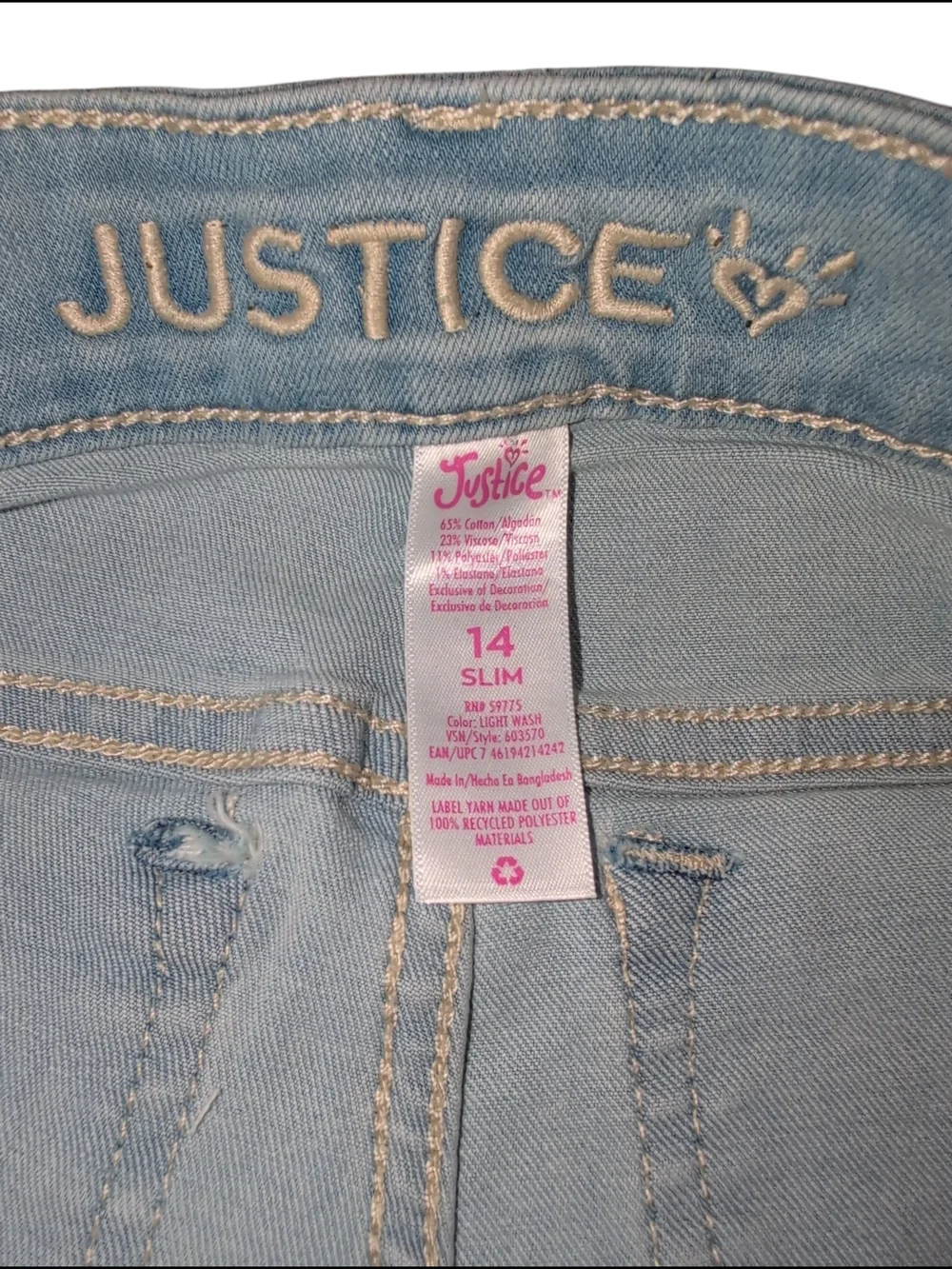 Nwt 2 Pack Justice Girls Stretch Distressed Denim Shorts Comfy Soft Midi 14 Slim